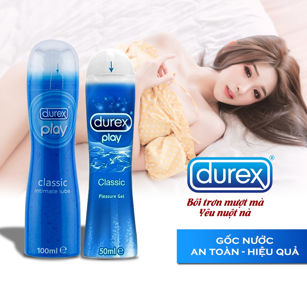 Bộ 2 Gel Bôi Trơn Durex Play Classic 50ml. Tặng 1 Hộp Bcs Kingtex, Bao Cao Su Siêu Mỏng Ôm Sát, Kéo Dà Thời Gian Quan Hệ