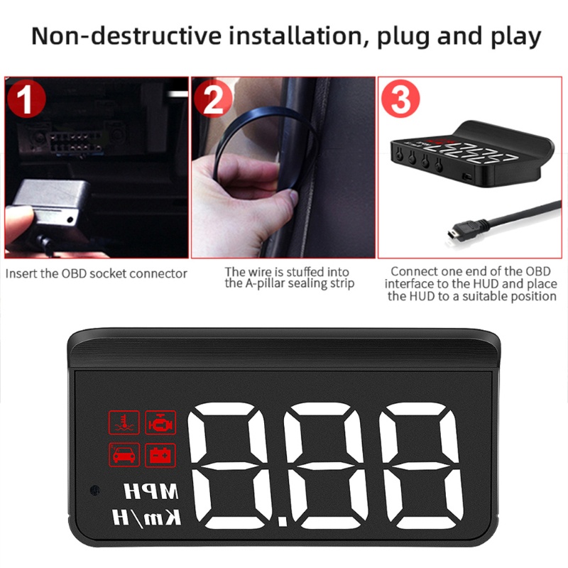 Máy Đo Tốc Độ Kính Chắn Gió HUD-Refctive Đa Năng Cho Báo Động Kỹ Thuật Số Thông Minh