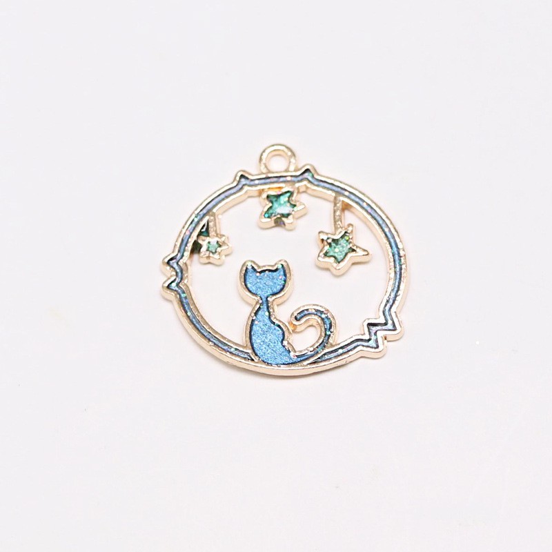 Jianzai Bán Sỉ!Mặt Dây Chuyền/Móc Chìa Khóa Hình Chú Mèo Dễ Thương Chất Liệu Hợp Kim diy