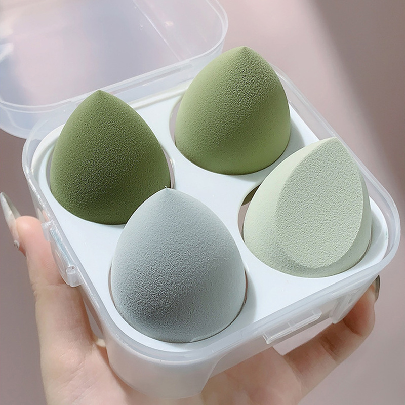 [Hàng mới về] Set 4 Mút Trang Điểm Hình Trứng / Khô / Ướt Mềm Mại