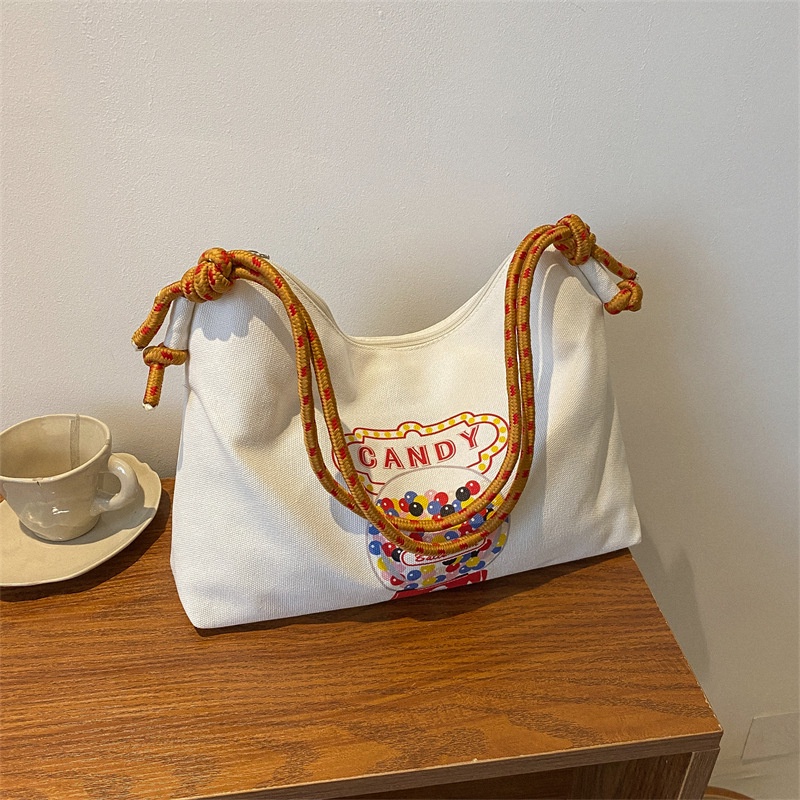 Túi Xách Đeo Vai / Kẹp Nách Chất Liệu Vải Canvas Thời Trang Mới Cho Nữ