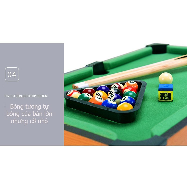 Bộ Đồ Chơi Bàn Bi Da 31x51.5x9cm Kèm Tay Cơ Bi Và Lơ Cho Bé.