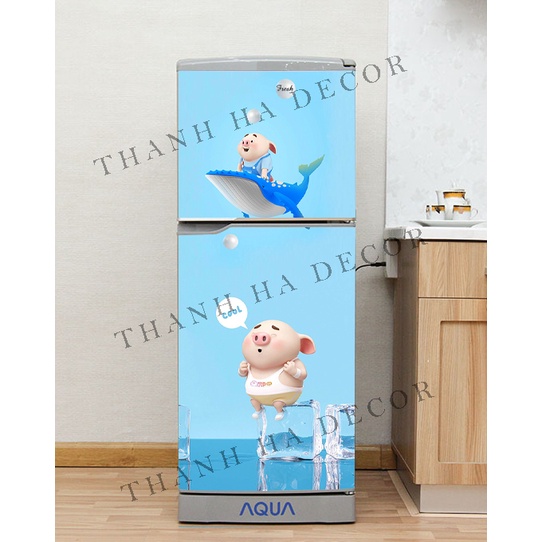 Decal dán Tủ Lạnh Pig 2022  chất liệu cao cấp