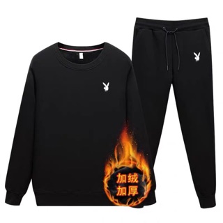 Combo Bộ nỉ lót lông playboy và áo khoác cotton