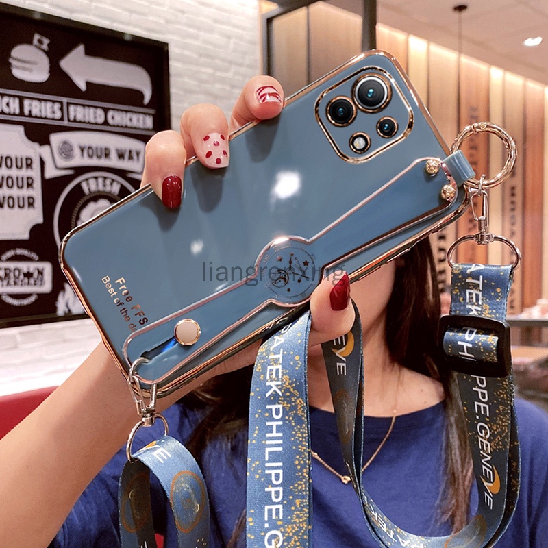 Ốp Điện Thoại Mềm Đính Đá Có Dây Đeo Cổ Cho xiaomi mi 11 lite xiaomi 11t xiaomi 11 lite 5g ne xiaomi 11t pro