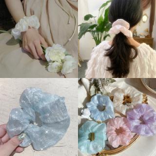 Dây cột tóc đính đá lấp lánh phong cách retro hàn quốc