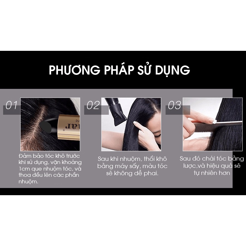 Son Nhuộm Tóc Che Phủ Tóc Bạc Tạm Thời - 3 Màu Chọn Lựa