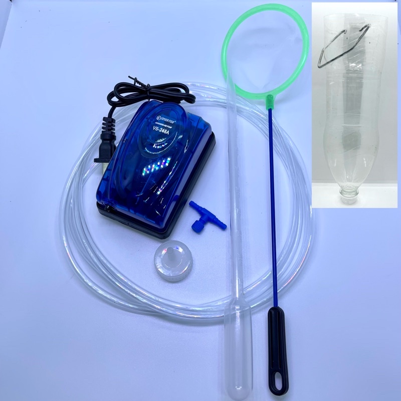 Combo bộ ấp artemia + Máy sủi 2 vòi