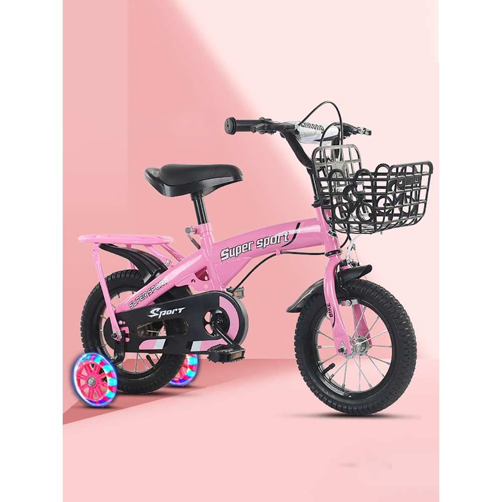 xe đạp trẻ em 2-9 tuổi, 2 bánh phụ có đèn LED Nháy, bicycle for kids