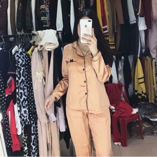 Bộ lụa mặc nhà, chất lụa Thái siêu mềm nhẹ