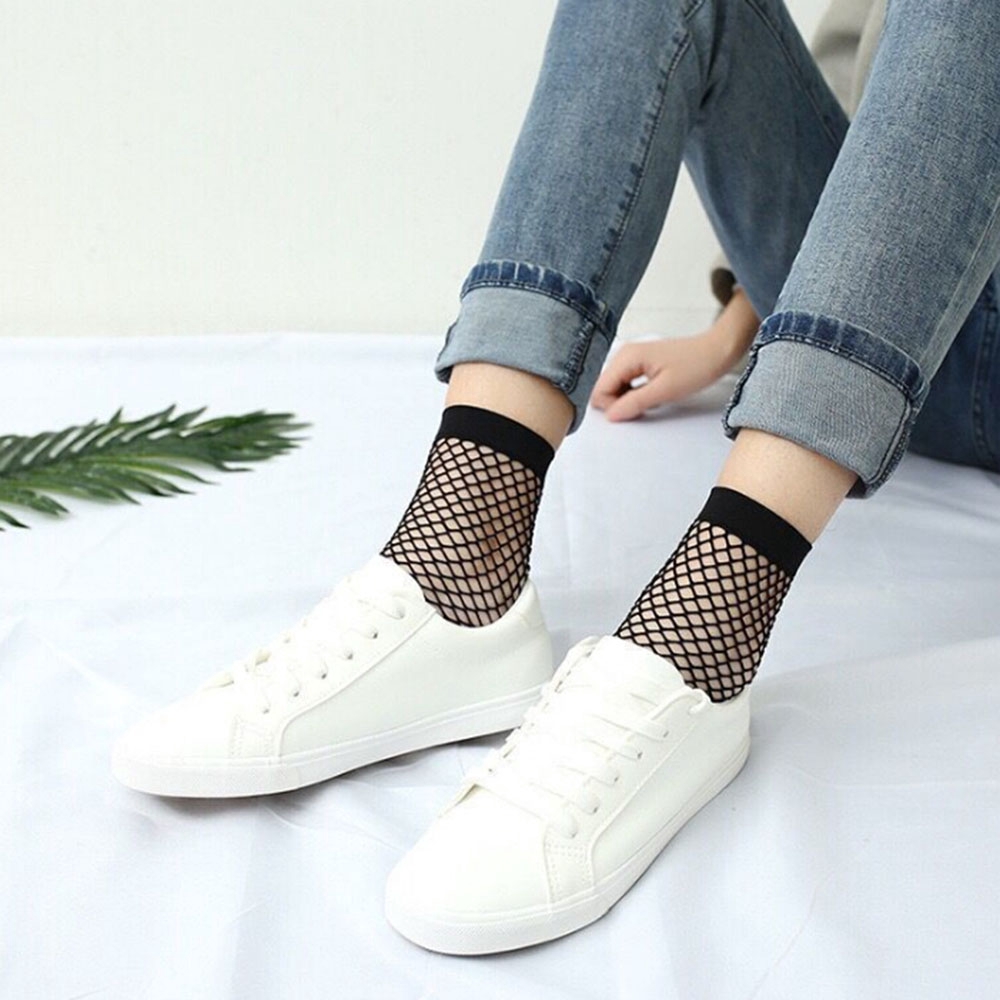 OCEANMAP Lace Breathable Sexy Women Fashion Fishnet Socks
