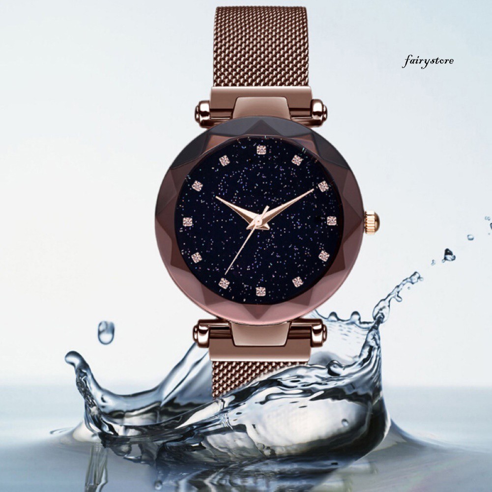 Đồng Hồ Nữ Dây Thép Không Gỉ Đính Đá Lấp Lánh