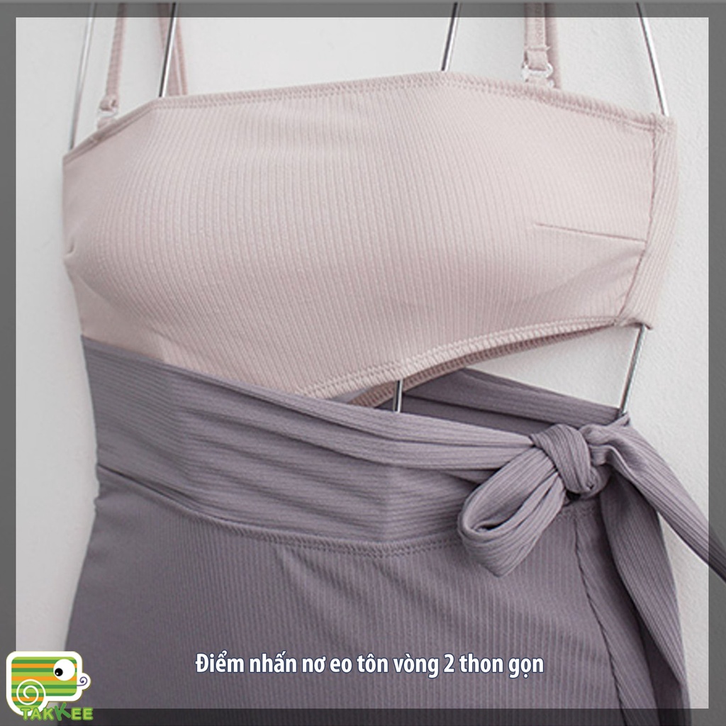 Đồ Bơi Liền Thân Nữ, Bikini Phong Cách Vintage Tặng Kèm Chân Váy Sang Chảnh