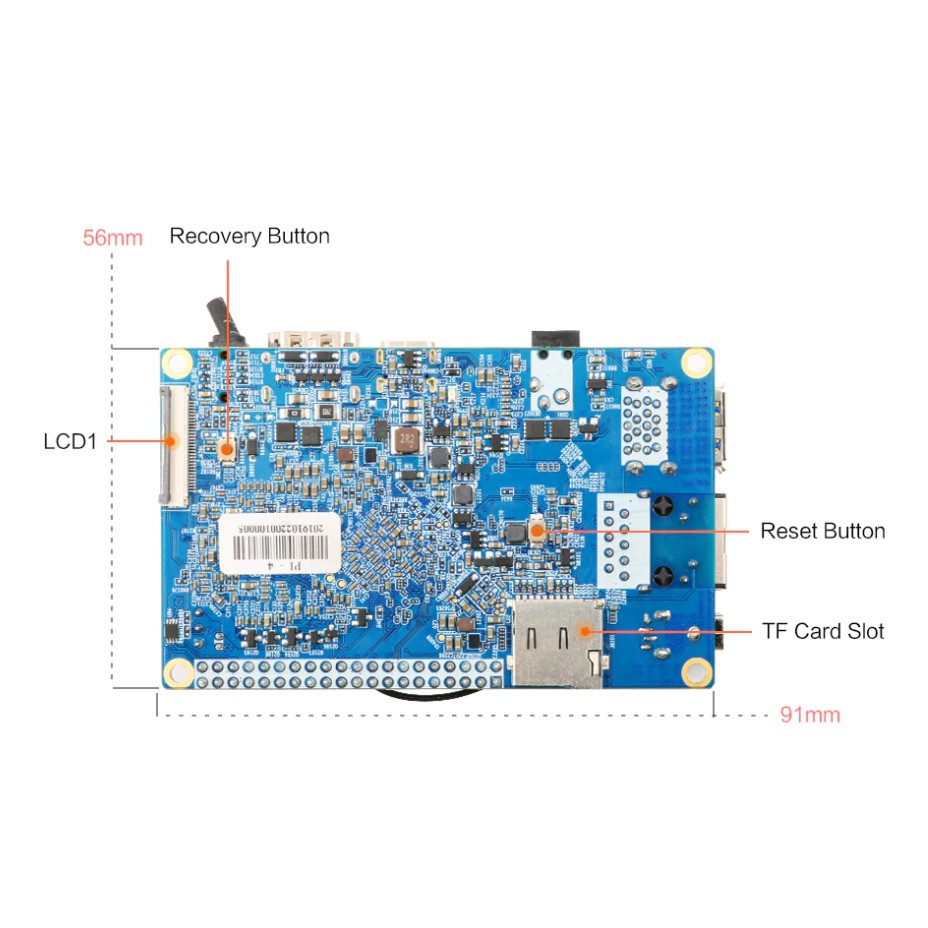 Bo mạch Orange Pi 4 4GB DDR4 bản 16GB EMMC Flash Rockchip RK3399 Dual-core+Quad-core Cortex | BigBuy360 - bigbuy360.vn