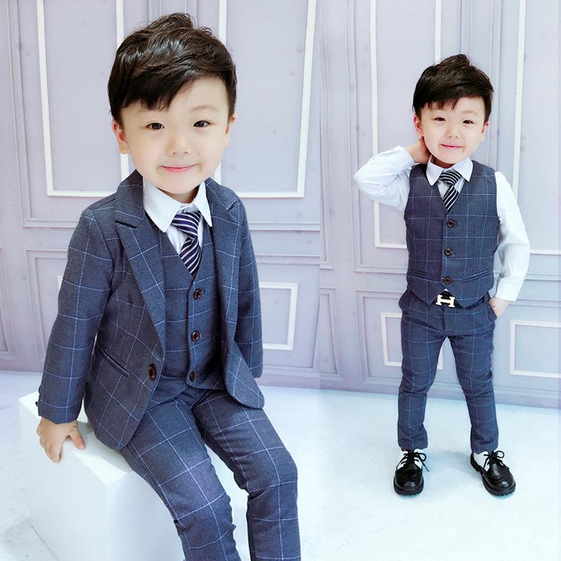 Bộ Đồ Vest Ba Món Dành Cho Bé Trai Phong Cách Hàn Quốc
