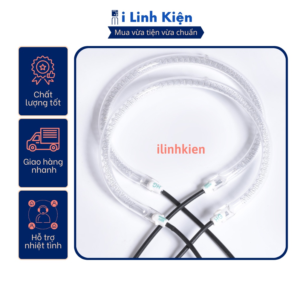 Bóng nướng Halogen 15cm 1200W 220V cho lò nướng thủy tinh, nồi chiên không dầu
