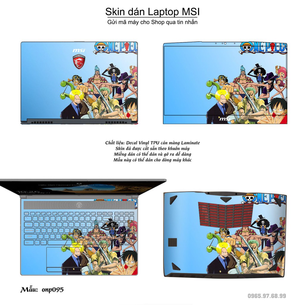 Skin dán Laptop MSI in hình One Piece nhiều mẫu 9 (inbox mã máy cho Shop)