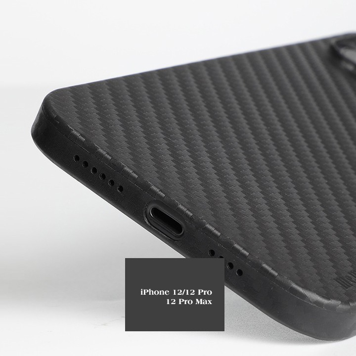 Ốp lưng iPhone 12 Pro/ 12 Pro Max siêu mỏng vân Carbon Memumi