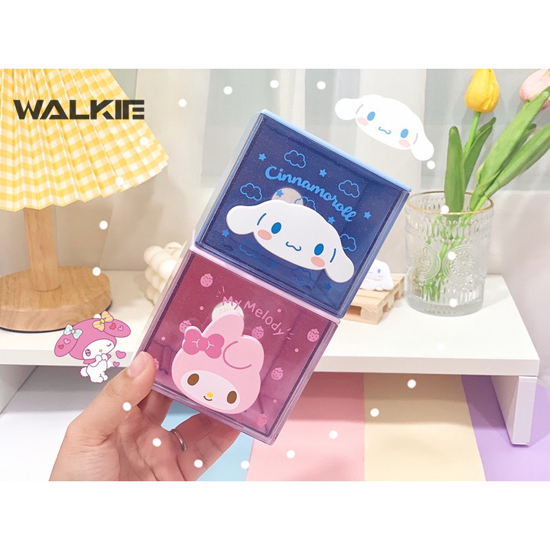 Hộp Ngăn Kéo Đựng Đồ Chống Bụi Họa Tiết Cinnamoroll My Melody Kuromi 9Cmx9Cmx8Cm