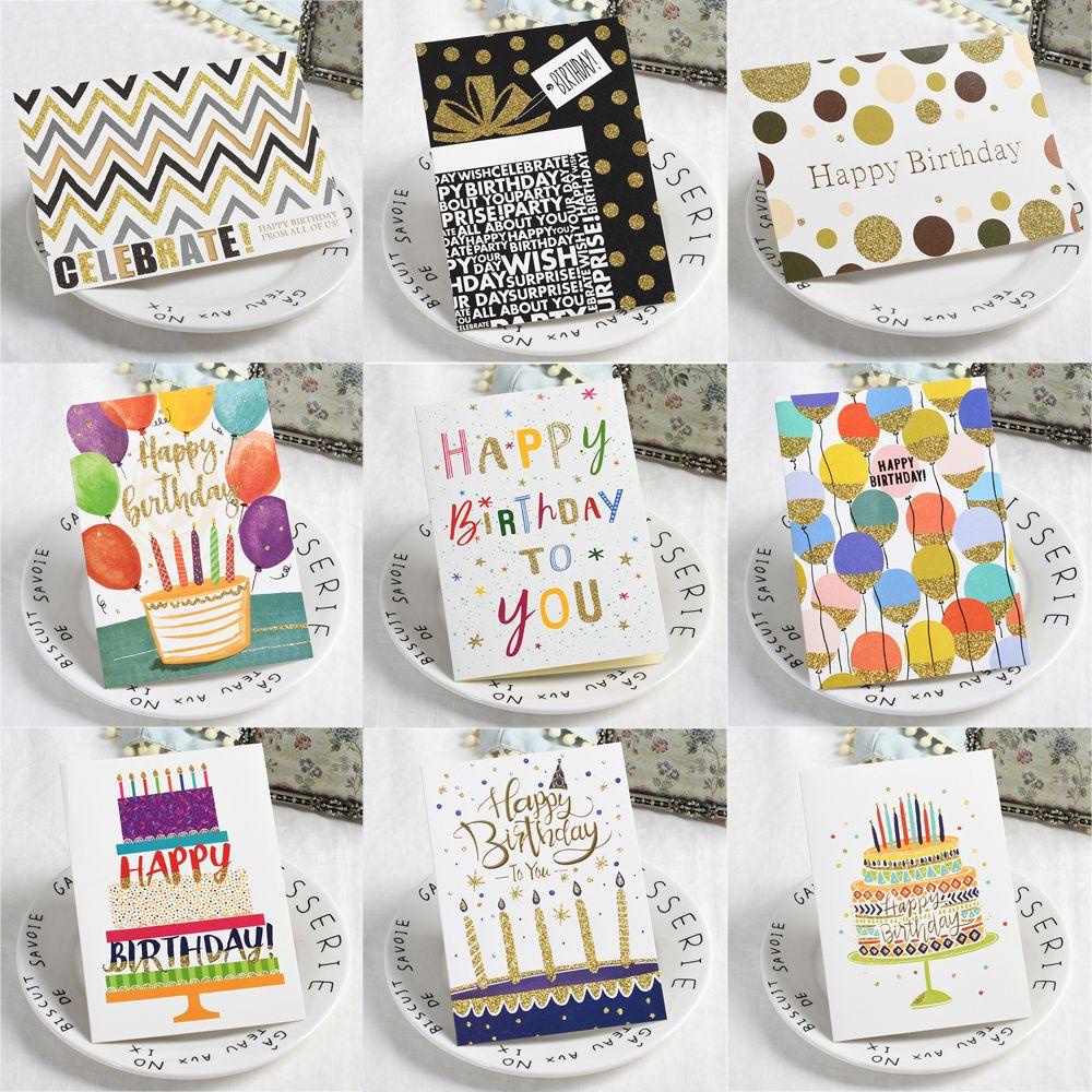 Thiệp Chúc Mừng Sinh Nhật DAPHS Màu Trắng Chất Liệu Các Tông Màu Đồng