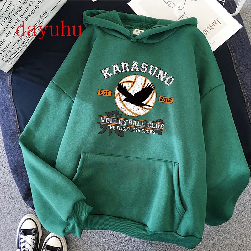 Áo Hoodie Họa Tiết Hoạt Hình Haikyuu Phong Cách Harajuku Nhật Bản Size S-3Xl Cho Nam