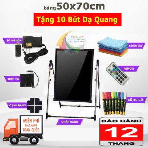 {Free ship} - Bảng Led Huỳnh Quang, Bảng Viết Dạ Quang( Tặng kèm chân giá + 10 bút + Điều khiển + khăn lau)