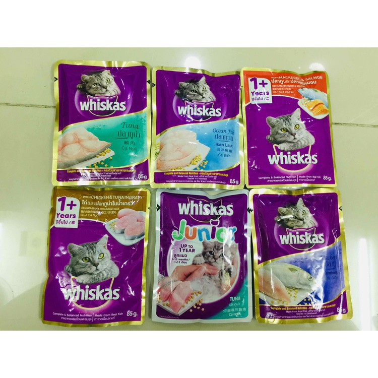 Combo 12 gói pate Whiskas cho mèo - Pate ăn liền cho mèo - Pate Whiskas gói 85g các vị