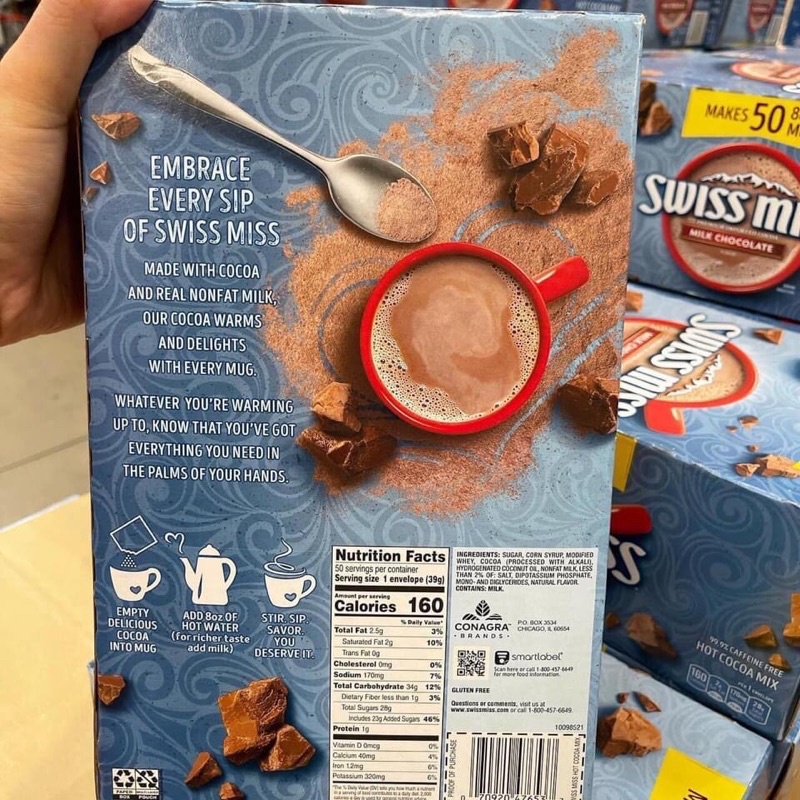 Bột Cacao Swiss miss hot cocoa mix milk chocolate 1.95kg