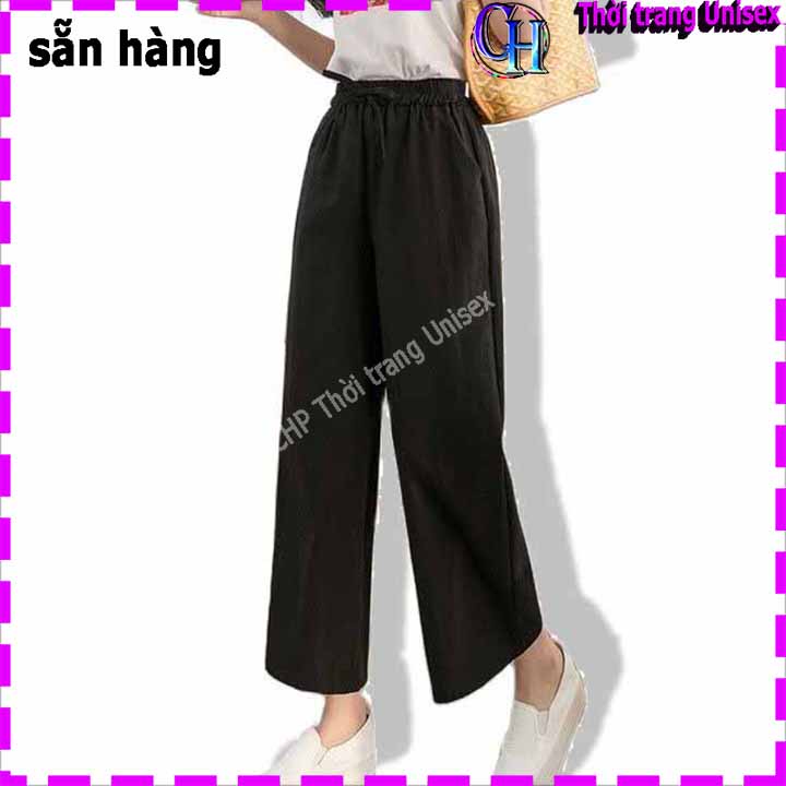 Quần ống xuông chất liệu đũi siêu mát lạnh culottes dáng dài RỘNG THOẢI MÁI MÁT NHẸ