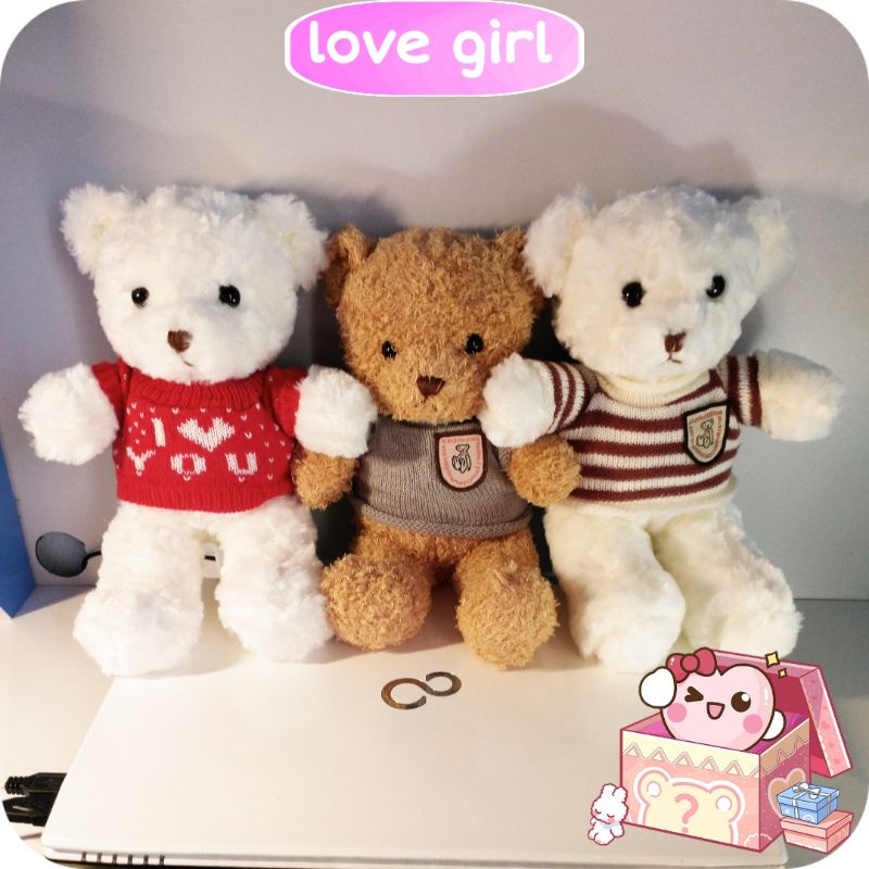 Gấu bông Teddy 30cm quà tặng thú nhồi bông cute dễ thương cao cấp Love Girl