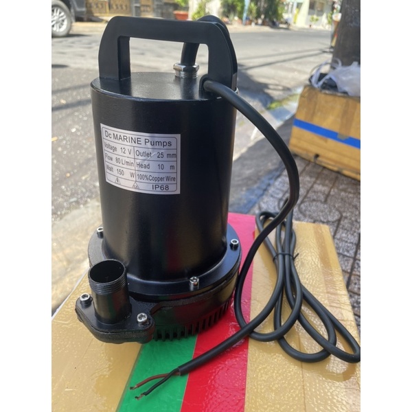 Máy bơm nước chìm 12v-150W và 24v-180W.Máy bơm tõm.Bơm thả ngâm nước.Lõi Đồng 100%.Bảo hành 6T