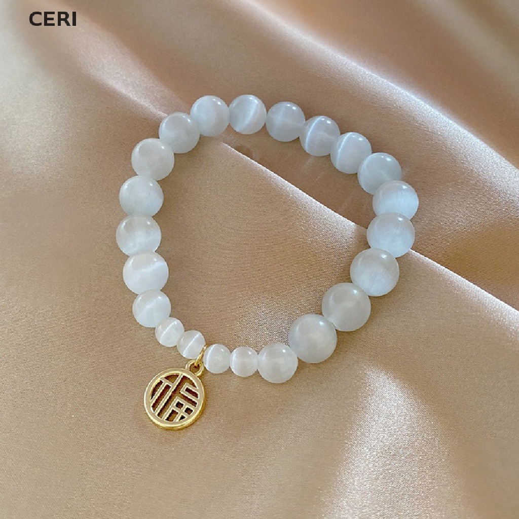 Vòng Tay Chuỗi Hạt Đá Ngọc Bích Nhân Tạo Phong Cách Trung Quốc