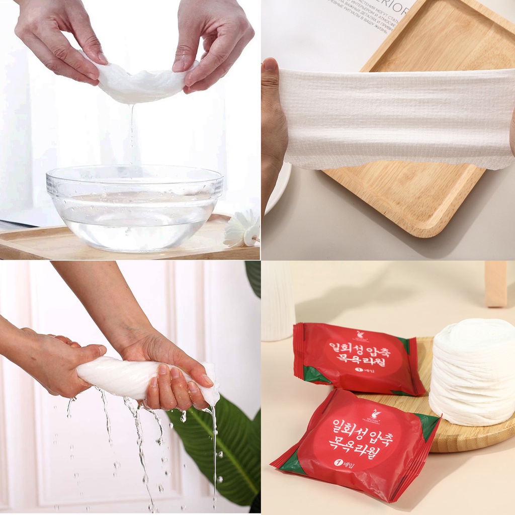 Set 1 Khăn Nén Bằng Vải Không Dệt Sử Dụng 1 Lần Tiện Lợi Khi Đi Du Lịch