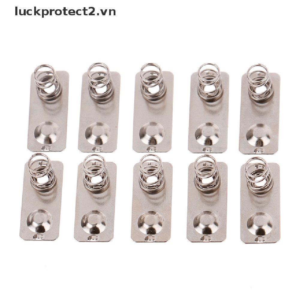 Bộ 10 Lò Xo Pin Thay Thế Bằng Kim Loại Màu Bạc 21x9mm Tiện Dụng