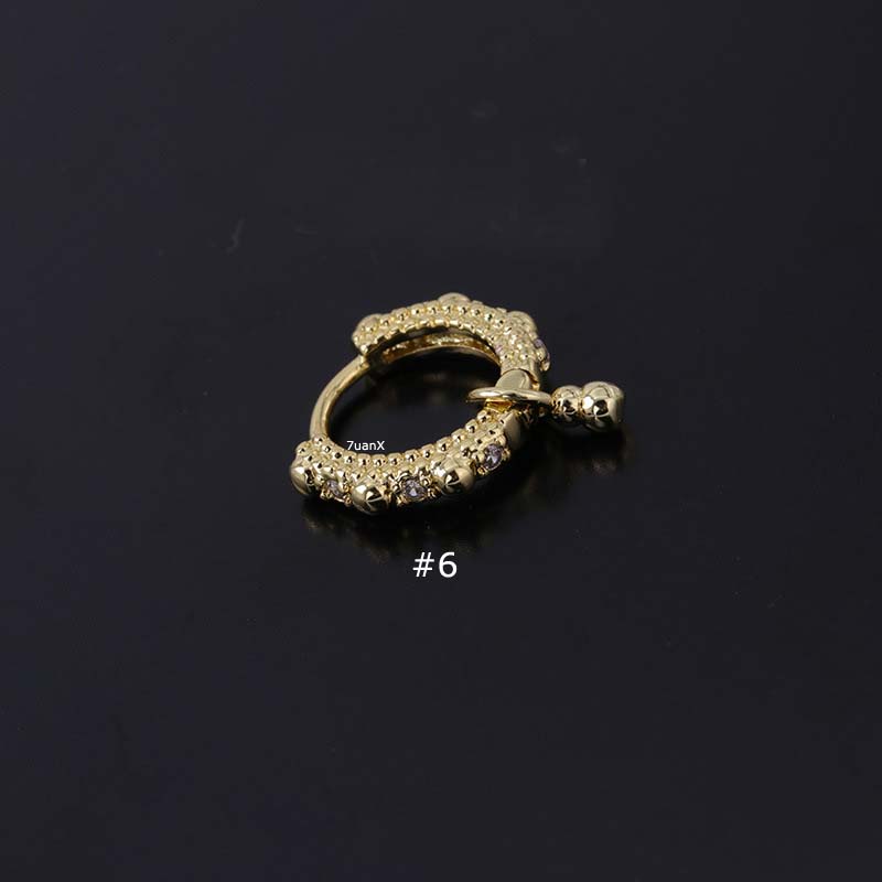 Hoa tai bằng đồng đính đá zircon 9mm