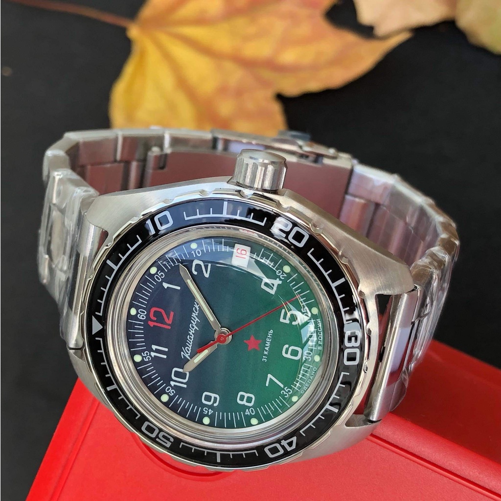 Đồng hồ Nga Vostok komandirskie chống nước tốt 020711. Đồng hồ nam Vostok máy cơ tự động, size mặt 42 chống nước 20ATM