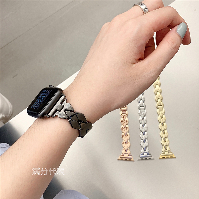 Dây đeo kim loại kim cương Apple Watch thích hợp cho Apple Watch 1 2 3 4 5 6 SE dây đeo nữ 38mm 40mm