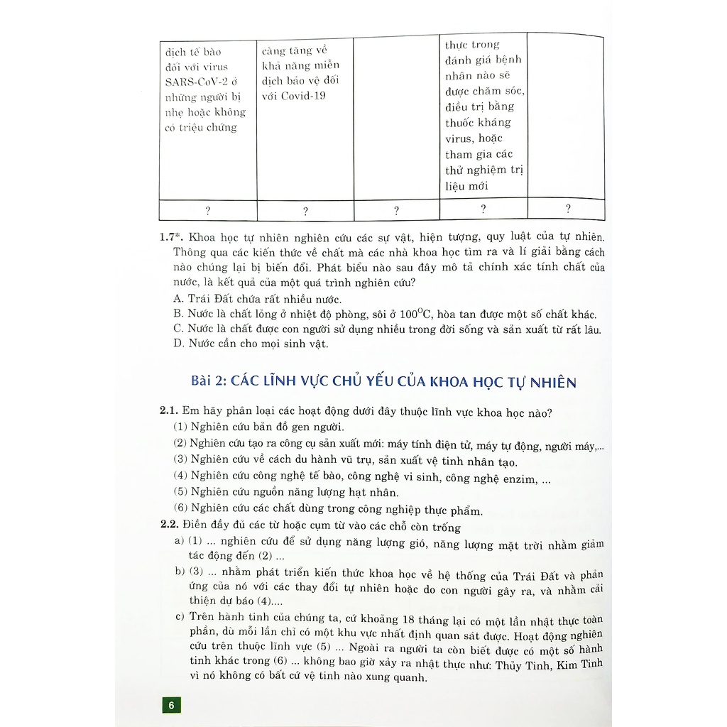 Sách Bài Tập Cơ Bản Và Nâng Cao Khoa Học Tự Nhiên 6