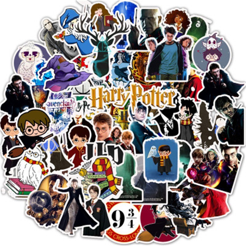 Bộ 50 Miếng Dán Trang Trí Hình Nhân Vật Phim Harry Potter Độc Đáo