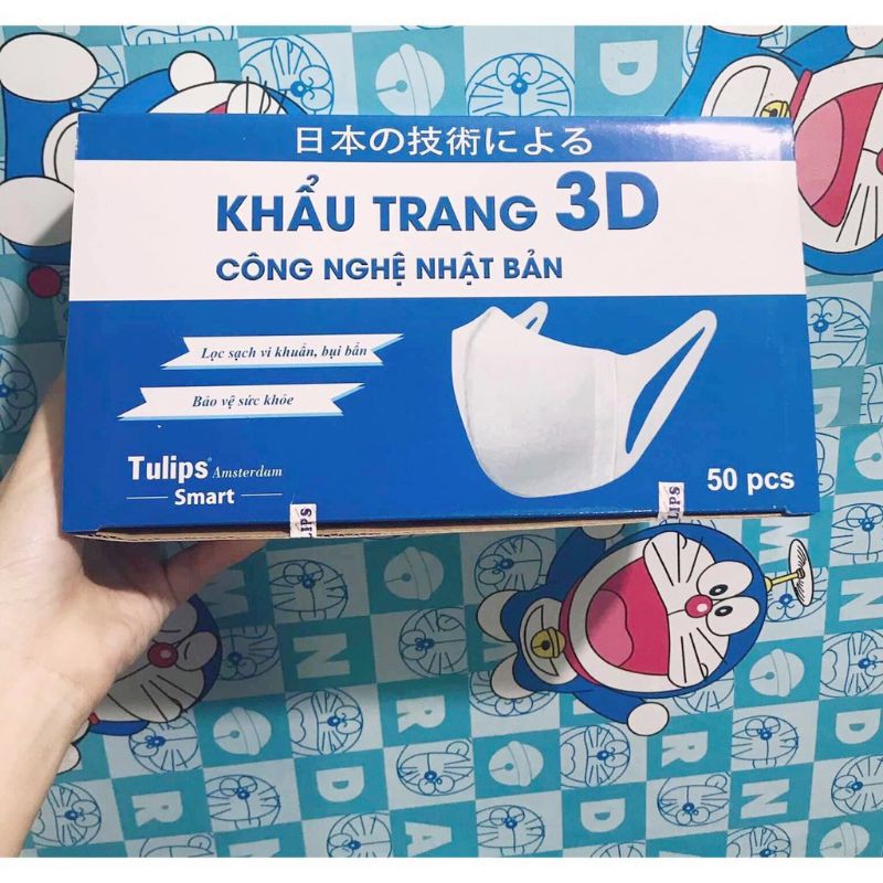 Khẩu Trang 3D tulip Công Nghệ Dập Nhật Bản Hộp 50 Cái