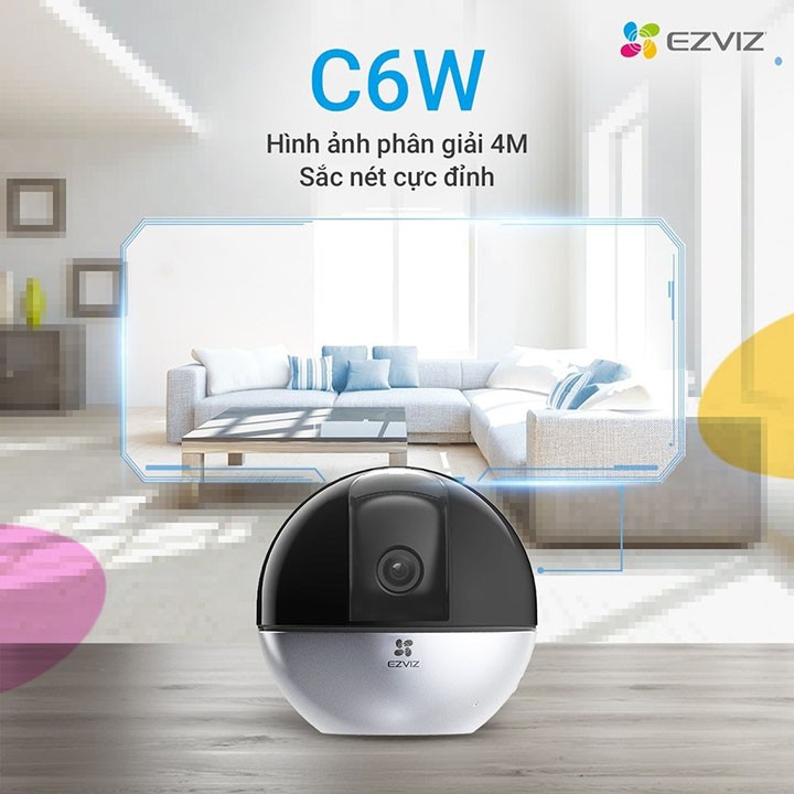 Camera Wifi Ezviz_C6W _1080P Đàm thoại 2 Chiều, Xoay quay quét 360 độ ,Full HD, Phát hiện chuyển động AI, - BH 24TH