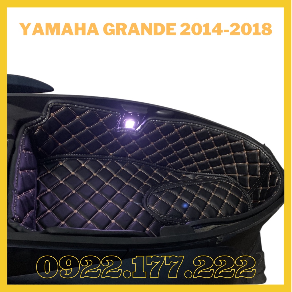 Lót cốp da cho xe Yamaha Grande 2014-2018 (đời đầu) CÓ TÚI để giấy tờ.