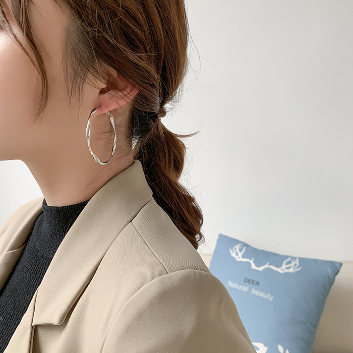 Vnox Khuyên Tai Tròn Bản Lớn Bằng Thép Không Gỉ 50mm