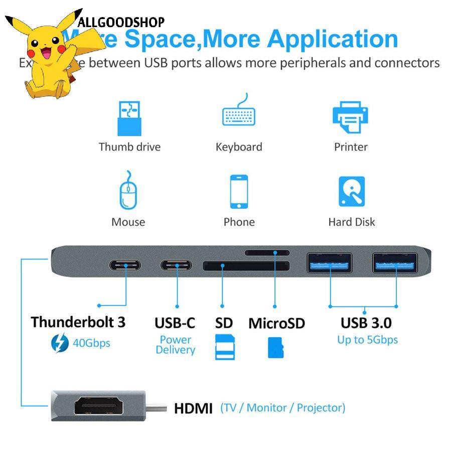 Bộ Chuyển Đổi Usb Type C Sang Hdmi 3.1 7 Trong 1 Cho Macbook Pro