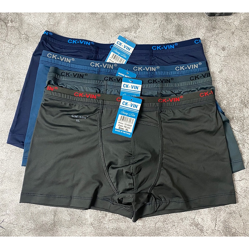 Quần lót nam boxer thun lạnh co dãn 4 chiều , chất vải quần sịp đùi thoải mái thấm hút mồ hôi tốt (055)