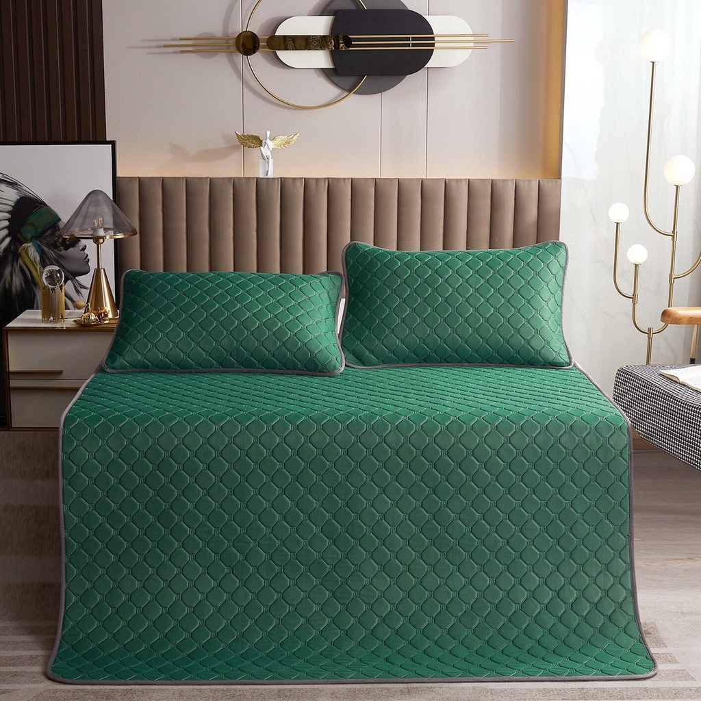 Chiếu Điều Hoà Cao Su Non Tencel Mát Lạnh , Chiếu Cao Su Điều Hoà Loại 1 nặng trên 2kg Mẫu Mới 2022 (tặng kèm 2 vỏ gối)