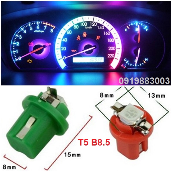 Đèn T5 B8.5 B8.5D 1smd 5050 cho bảng đồng hồ xe ô tô, báo số