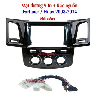 Mặt dưỡng lắp màn hình 9 In Toyota Fortuner, Toyota Hilux 2007-2014 Kèm rắc nguồn Zin -Chuyên sỉ