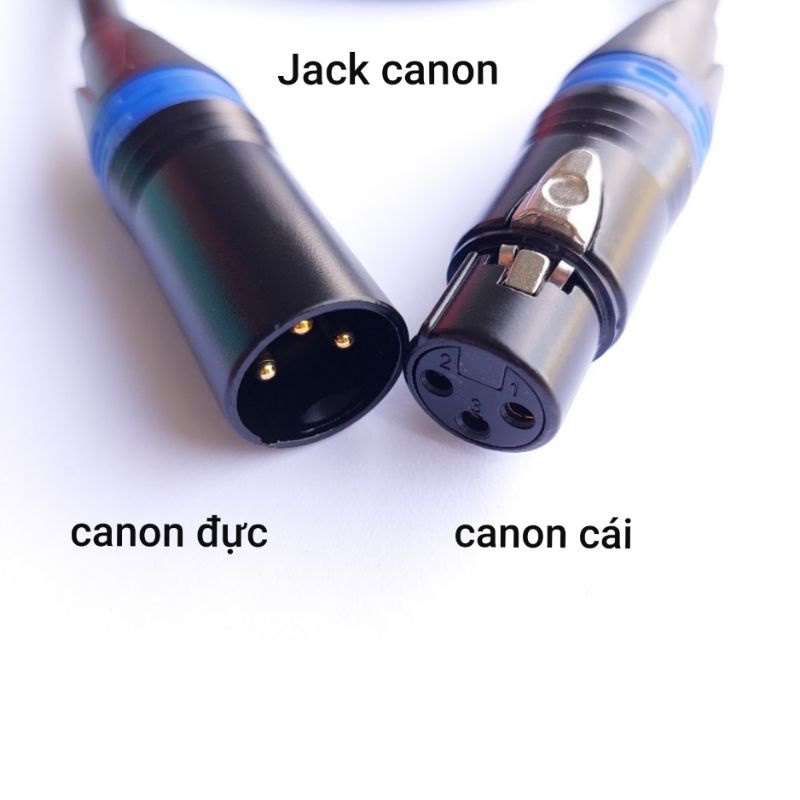 Jack canon xlr, jack canon đực cái, xanh đen chân mạ vàng 4 chiếc  A.Chảy