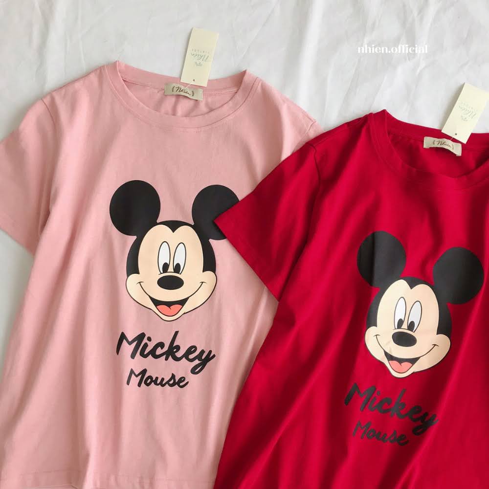 Áo thun nữ form suông in hình Mickey mouse Nhienvintage_BT31